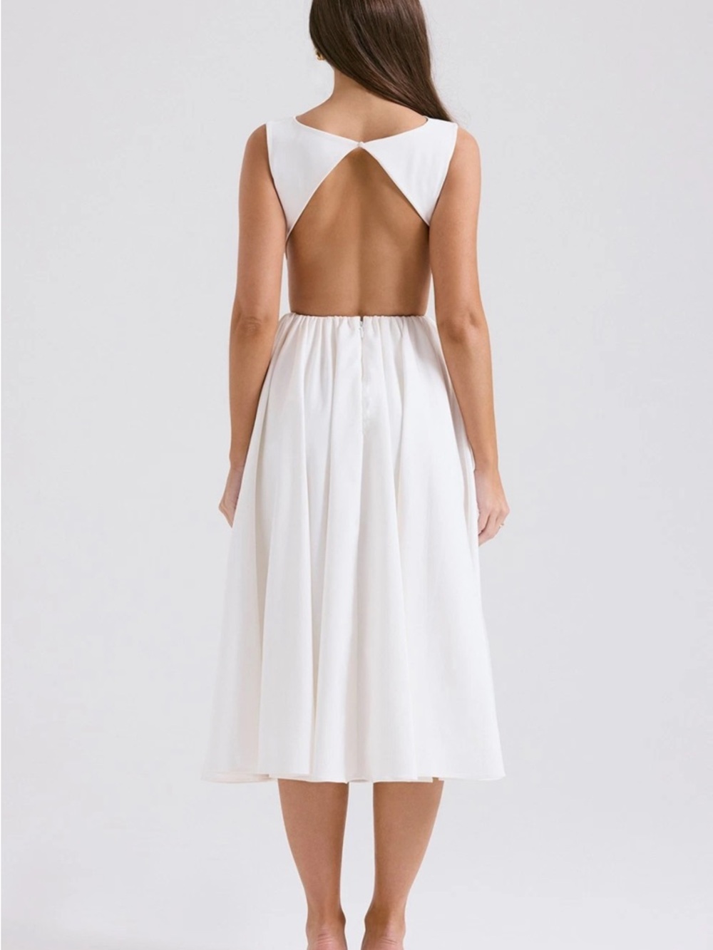 House of CB Cindy White Boatneck Midi Dress, nwot - Picture 2 of 2